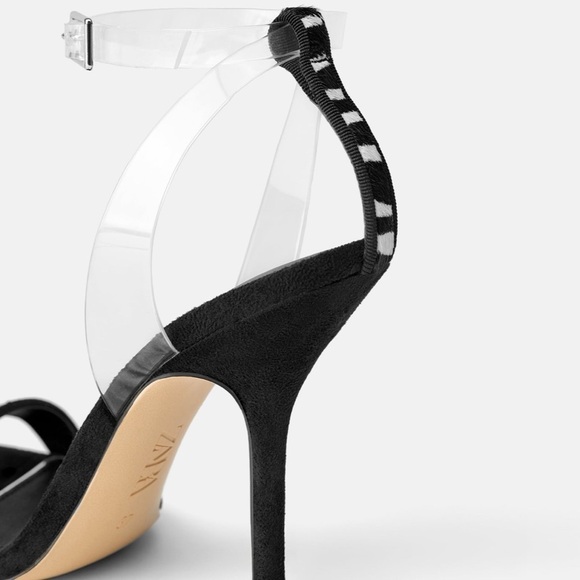 ZARA BNWT Vinyl and Animal Print Sandals - Picture 6 of 8